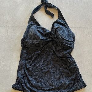 Black Halter Tankini Top